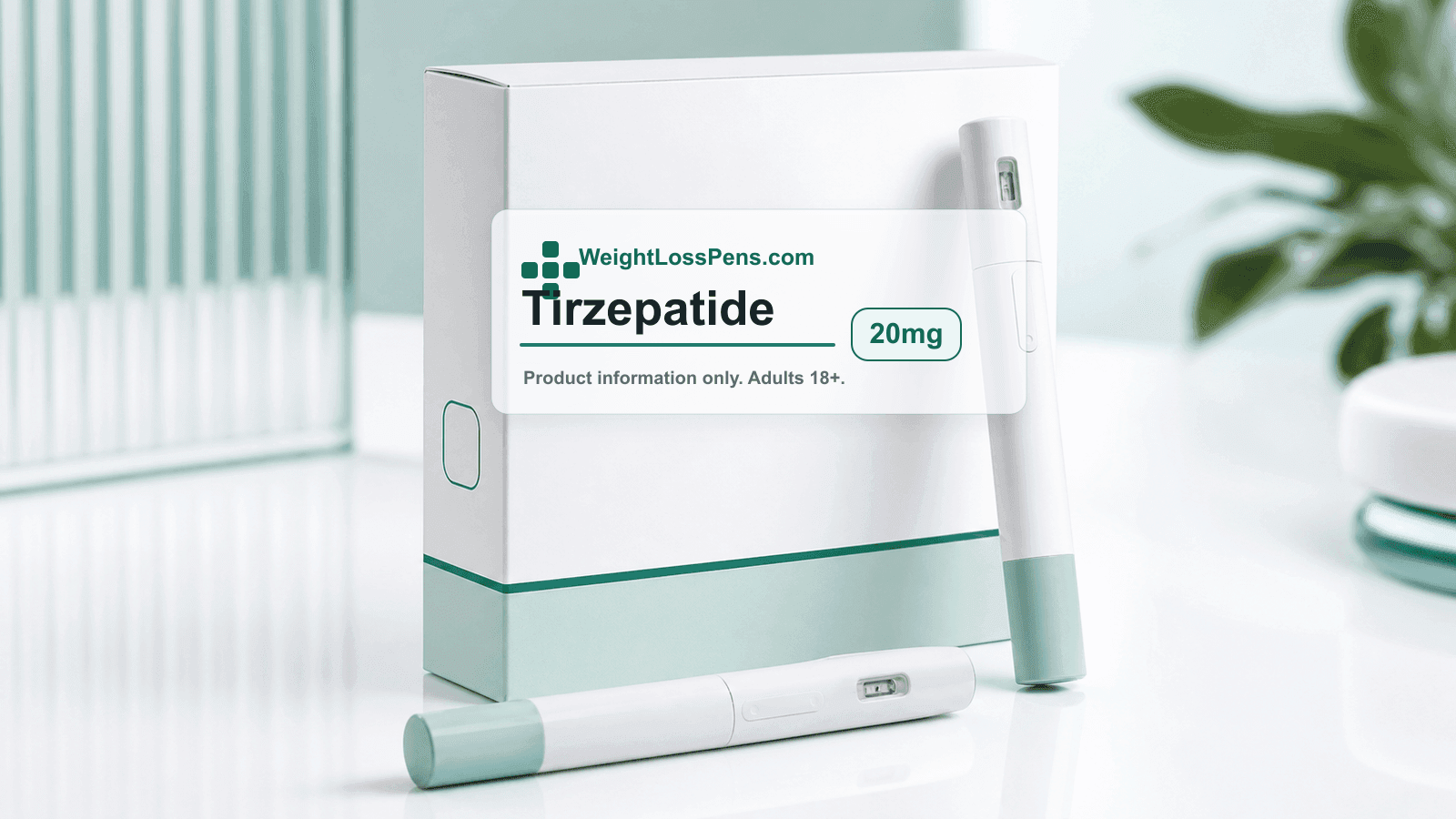 Branded WeightLossPens.com packaging image for the Tirzepatide 20mg listing